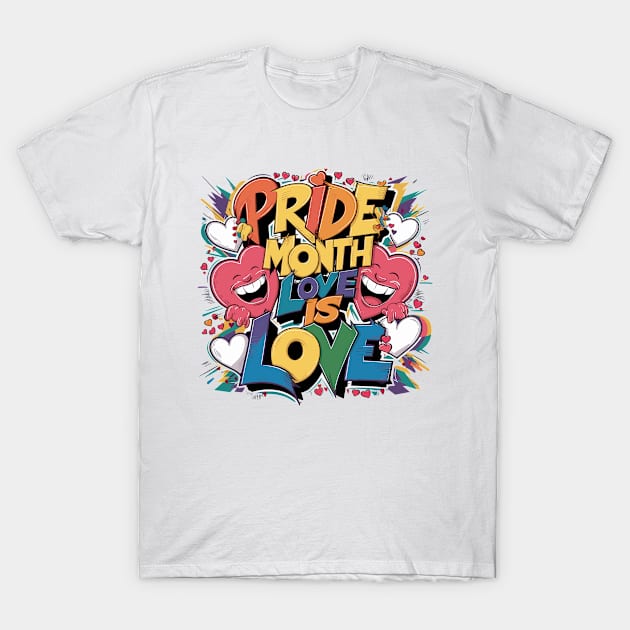 Pride Month Love Is Love LGBTQ LGBTQIA+ T-Shirt by Macphisto Shirts